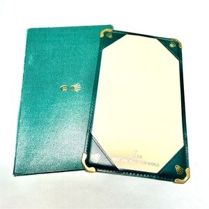 ROLEX Green Genuine Leather Notebook in Green Paper Envelope